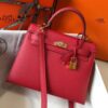 Hermes Kelly 25cm Sellier Bag In Red Epsom Leather