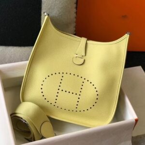 Hermes Evelyne III 29 PM Bag In Jaune Poussin Clemence Leather