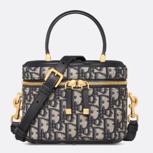 Dior Small CD Signature Vanity Case in Blue Oblique Jacquard