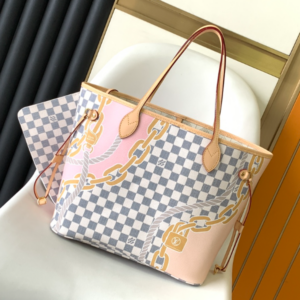 Louis Vuitton NEVERFULL Medium Handbag – White/Pink