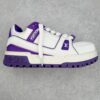 Louis Vuitton Trainer Maxi LV Low-Top Casual Shoes, Sneakers, Sports Shoes for Men and Women in White and Purple 1ACPQ4