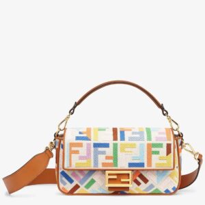 Fendi Baguette Medium Bag In Multicolour Canvas