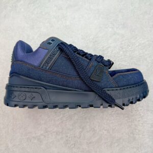 Louis Vuitton Trainer Maxi LV Low-Top Casual Shoes, Sneakers, Sports Shoes for Men and Women in Denim Blue 1AD6G4