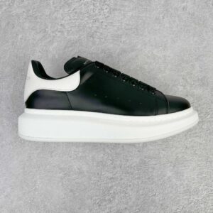 Alexander McQueen Black White-Tongue Low-Top Skate Shoes Casual Footwear Platform Shoes Height-Enhancing Shoes Men's Shoes Women's Shoes 553680WHGP51070