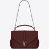 Saint Laurent College Large Bag In Bordeaux Matelasse Leather