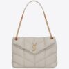 Saint Laurent Loulou Puffer Medium Bag In Ivory Lambskin