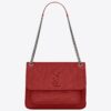 Saint Laurent Medium Niki Bag In Red Crinkled Leather