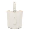 Loewe Mini Pebble Bucket Bag in White Grained Leather