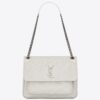 Saint Laurent Medium Niki Bag In White Crinkled Leather