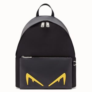 Fendi Diabolic Eyes Nylon And Leather Backpack
