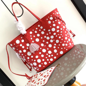Louis Vuitton LV x YK Neverfull Medium-Sized Handbag – Red