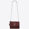 Saint Laurent Sunset Medium Bag In Bordeaux Grained Leather