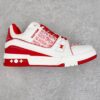LADY PINK LOUIS VUITTON Trainer Artist Collaboration White and Red Low-Top Casual Shoes Skate Shoes Sports Shoes Men's Shoes Women's Shoes 1A9V5M