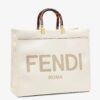 Fendi Sunshine Shopper Bag In White Calfskin