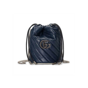 Replica Gucci GG Marmont Mini Bucket Bag 573817 Blue