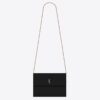 Saint Laurent Victoire Chain Bag In Black Crinkled Leather