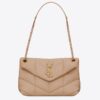 Saint Laurent Small Loulou Puffer Bag In Beige Lambskin