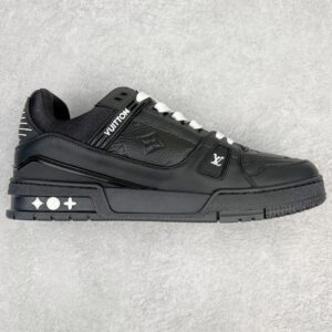Louis Vuitton Trainer Black Low-Top Casual Shoes Sneakers Men's Shoes Women's Shoes 1AARER