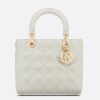 Dior Medium Lady Dior Bag In White Cannage Lambskin