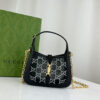 Replica Gucci Jackie 1961 Mini Crystal GG Lizard Bag 677027 Black