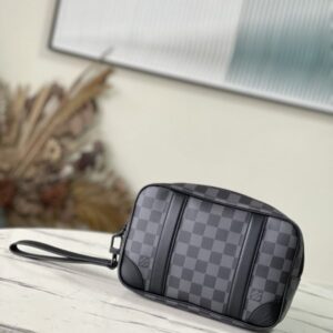 Louis Vuitton Pochette Kasai Clutch – Black Grid