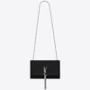 Saint Laurent Medium Kate Bag With Tassel In Black Grained Leather