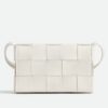 Bottega Veneta Small Cassette Bag In White Intrecciato Lambskin