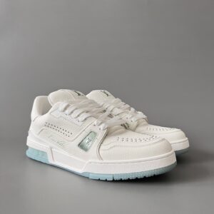 Louis Vuitton LV Trainer Low-top casual trainers Sneakers Sports shoes Men's shoes Women's shoes Sneakers White and green 1AIKRM