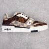 Louis Vuitton Trainer Checkered Pattern Brown Low-Top Casual Shoes Sneakers Men's Shoes Women's Shoes 1AAST3