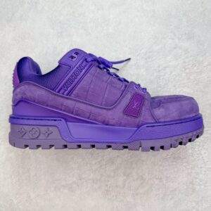 Louis Vuitton Trainer Maxi LV Low-Top Casual Shoes, Sneakers, Sports Shoes for Men and Women, Purple 1ACN2T