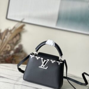 Louis Vuitton Plain Silver Buckle Mini Bag – Black