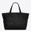 Saint Laurent Wide Puffer Tote Bag in Black Nappa Lambskin