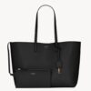 Saint Laurent Shopping Tote Bag in Black Leather
