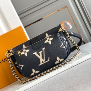 Louis Vuitton Black Printed Leather Handbag
