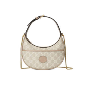 Replica Gucci Half-Moon-Shaped Mini Bag with Interlocking G 726843 Oatmeal