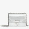 Fendi Small Kan U Bag In Mirror-effect Silver Leather