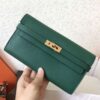 Hermes Kelly Classic Long Wallet In Malachite Epsom Leather