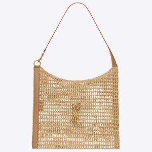 Saint Laurent Oxalis Shoulder Bag in Naturel Raffia