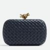 Bottega Veneta Knot Minaudiere Clutch In Space Intrecciato Lambskin