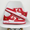 Original Box Version with Accessories Louis Vuitton Air Force 1 Low LV Air Force Red Low-Top Cowhide Leather Casual Shoes Sneakers Skate Shoes Men's Shoes Women's Shoes 1A9VA7