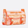 Dior Small Diorcamp Bag In Orange Transparent Toile de Jouy Canvas