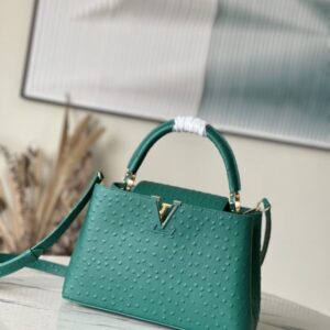 Louis Vuitton Medium Ostrich Leather Hand Bag – Green