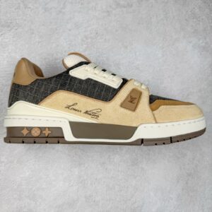 Louis Vuitton LV Trainer Low-top casual shoes, trainers, sports shoes Men's and women's shoes Brown 1AHTFL