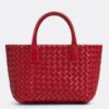 Bottega Veneta Mini Cabat Bag In Red Intrecciato Lambskin