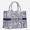 Dior Small Book Tote In Blue Toile De Jouy Canvas